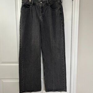 Old Navy Extra High Rise Wide Leg Jeans 14 Black NWOT